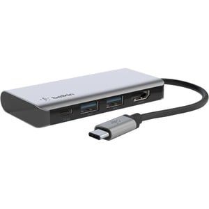 Belkin USB-C 4-in-1 Multiport Adapter, Laptop Docking Station, 2x USB-A 3.0, 4k HDMI, 100W Power Delivery - USB Type C - U