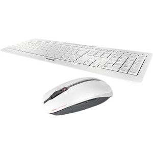 CHERRY STREAM DESKTOP Tastatur & Maus - Deutsch - Kabellos USB, Pale Gray - Maus, Optische, Kabellos, USB, 2400 dpi Bewegu