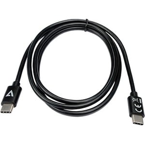 V7 V7USB2C-1M 1.01 m USB-C Data Transfer Cable - V7 1M 3.3ft USB C to USB C Charging 3A Cable Black USB-C Male to C Male. 