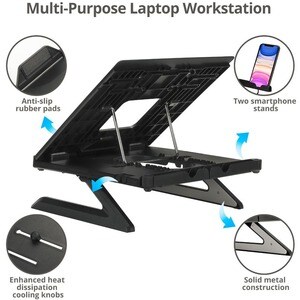 SIIG Adjustable Riser Stand Holder for Laptop up to 17" - Ergonomic Laptop Stand with 9 Level Tilt Adjustment, Cooling Kno