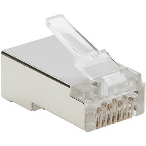 Tripp Lite by Eaton Cat6 RJ45 Pass-Through FTP Modular Plug, 100 Pack, TAA - 100 Pack - 1 x RJ-45 Network Male - Clear - T