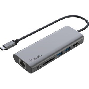 Belkin Connect USB-Typ C Docking Station - Ladefunktion - Speicherkartenleser - SD - 4K - 3840 x 2160 - 2 x USB-Anschlüsse