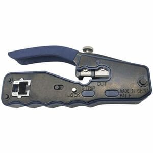 Eaton Tripp Lite Series Crimping Tool with Cable Stripper for Pass-Through RJ45 Plugs - Black, Blue - Non-slip Handle, Sec