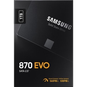 Samsung 870 EVO MZ-77E1T0BW 1 TB Solid State Drive - 2.5" Internal - SATA (SATA/600) - Black - Storage System, Desktop PC,