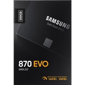 Samsung 870 EVO MZ-77E500BW 500 GB Solid State Drive - 2.5" Internal - SATA (SATA/600) - Black - Storage System, Desktop P