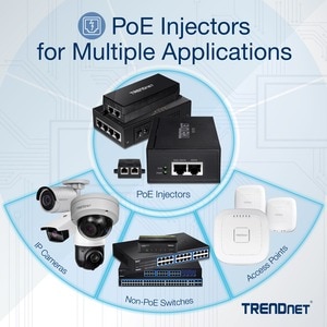 Injecteur POE TRENDnet - Conforme aux normes TAA - 120 V AC, 230 V AC Entrée - 1 x Gigabit Ethernet Port(s) d'entrée - 95 W