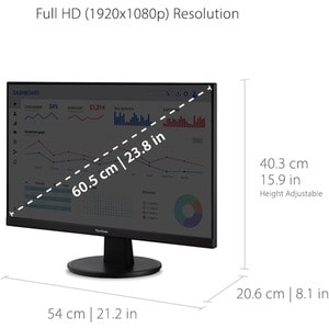 ViewSonic VA2447-MH 24" 1080p 75Hz Monitor with FreeSync, HDMI and VGA - 24" Monitor - MVA technology - Full HD 1920 x 108