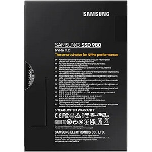 Samsung 980. SSD capacity: 250 GB, SSD form factor: M.2, Read speed: 2900 MB/s, Write speed: 1300 MB/s, Component for: PC