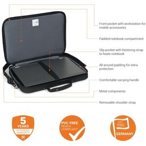 base xx Tasche für 33 cm (13 Zoll) bis 35,8 cm (14,1 Zoll) Notebook - Schwarz - Polyester, 300D Polyester Körper - Stoßfes