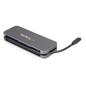 StarTech.com USB Hub - USB 3.2 (Gen 1) Type C - Portable - Black, Space Gray - UASP Support - 4 Total USB Port(s) - PC, Li