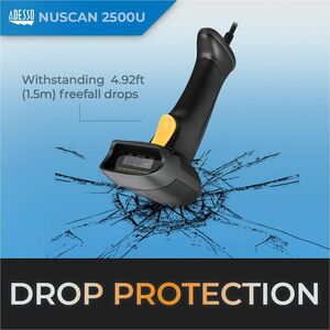 Adesso NuScan NuScan 2500TU Healthcare, Warehouse, Logistics Handheld Barcode Scanner - Cable Connectivity - USB Cable Inc