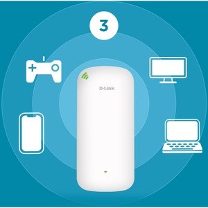 D-Link DAP-X1860 802.11ax 1.76 Gbit/s Wireless Range Extender - 2.40 GHz, 5 GHz - 2 x Internal Antenna(s) - MIMO Technolog