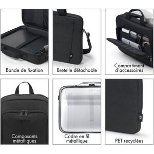 Dicota Eco Tasche (Rucksack) für 38,1 cm (15 Zoll) bis 43,9 cm (17,3 Zoll) Notebook - Schwarz - 300D Polyethylene Terephth