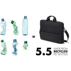 Dicota Eco Slim Case Plus BASE Tasche für 33 cm (13 Zoll) bis 39,6 cm (15,6 Zoll) Notebook - Schwarz - 300D Polyester, HDF