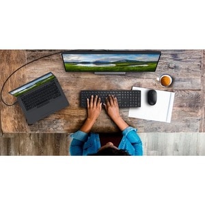 Dell Pro KM5221W Tastatur & Maus - Kabellos, Funk USB QWERTZ, Schwarz - Maus, Optische, Kabellos, Funk, USB, 4000 dpi Bewe