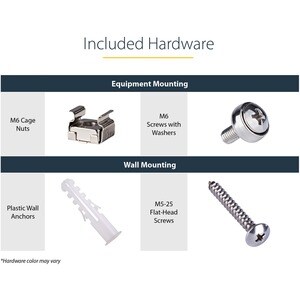 StarTech.com Wandhalterung für Rack, Patchfeld, Switch, Netzwerk-Ausrüstung - Schwarz - max. 20,05 kg Traglast - Stahl - 1