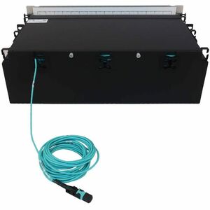 Eaton Tripp Lite Series Preloaded Fiber Patch Panel, 3U - 48x (12F MTP/MPO-PC to 4x LC Duplex F/F) 8F Trunk Cables, OM4 Mu