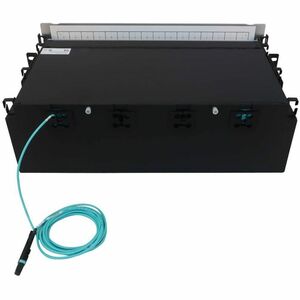 Eaton Tripp Lite Series Preloaded Fiber Patch Panel, 3U - 64x (12F MTP/MPO-PC to 4x LC Duplex F/F) 8F Trunk Cables, OM4 Mu