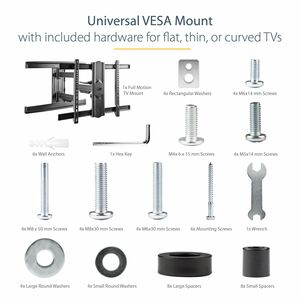 StarTech.com TV Wall Mount for up to 80" VESA Mount Displays - Low Profile Full Motion TV Mount - Heavy Duty Adjustable Ar