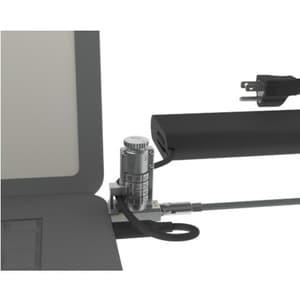 Noble Cable Lock For Notebook - TAA Compliant - 1.80 m Cable - Resettable - 4-digit - Combination Lock - Silver - PVC Coat