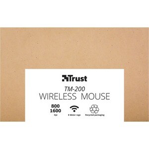Trust TM-200 Maus - Funkfrequenz - USB 1.0 - Optisch - 4 Taste(n) - Kabellos - 2,40 GHz - 1600 dpi Auflösung - Scroll-Rad 