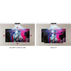 LG CineBeam HU810PW DLP Projector - 16:9 - Ceiling Mountable - High Dynamic Range (HDR) - 3840 x 2160 - Front, Ceiling - 2