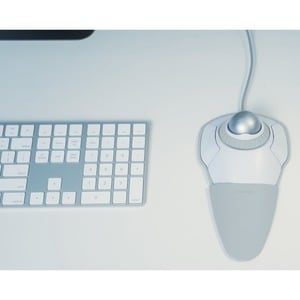 Kensington Orbit® Trackball with Scroll Ring – White, Ambidextrous, Trackball, USB Type-A, White