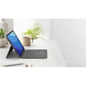 Logitech Combo Touch Keyboard/Cover Case for 32.8 cm (12.9") Apple, Logitech iPad Pro (5th Generation) Tablet - Oxford Gra
