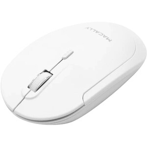 Macally Bluetooth Optical Silent Click Mouse - White - Optical - Wireless - Bluetooth - White - 1600 dpi - Scroll Wheel - 