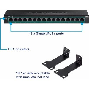 16-Port Gigabit PoE+ Switch(123W)