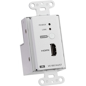 ATEN HDMI HDBaseT-Lite Transmitter with US Wall Plate / PoH - 1 Input Device - 229.66 ft Range - 1 x Network (RJ-45) - 1 x