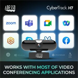 Adesso CyberTrack CyberTrack H7 Webcam - 4 Megapixel - 30 fps - USB 2.0 - TAA Compliant - 2560 x 1440 Video - CMOS Sensor 