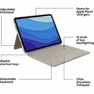 Logitech Combo Touch Keyboard/Cover Case for 11" Apple iPad Pro (3rd Generation), iPad Pro (2nd Generation), iPad Pro Tabl