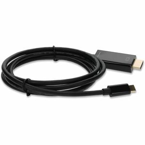 AddOn 6ft (~2m) USB C 3.1 Male to HDMI Male Adapter Cable, Up to 4K 30Hz, Black - 6 ft HDMI/USB-C A/V Cable for Audio/Vide