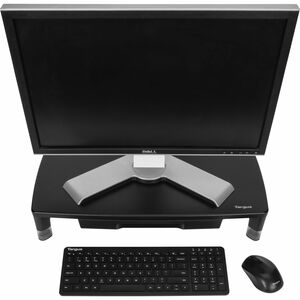 Targus AWE804GL Monitor Riser - 14.97 kg Load Capacity - Black - For Monitor - Pull-out Drawer, Adjustable