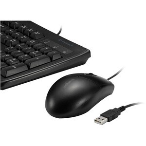 Kensington Pro Fit Washable Wired Desktop Set - USB Cable Keyboard - USB Cable Mouse - Optical - 1600 dpi - Rugged - Scrol