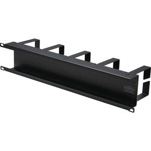 Eaton Tripp Lite Series Horizontal Cable Manager - Metal Rings, Black, 2U - Horizontal Cable Manager - Black - 2U Rack Hei
