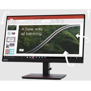 Monitor LED Lenovo ThinkVision T24m-20 24.0" (61.0cm) Class Full HD - 16:9 - Negro oscuro, Rojo - 23.8" (60.5cm) Viewable 
