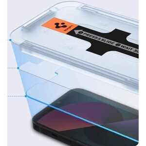 Spigen GLAS.tR EZ Fit 9H Tempered Glass Screen Protector - Transparent - 2 - For LCD iPhone 13 mini - Oil Resistant, Finge