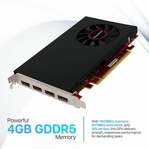 VisionTek AMD Radeon RX 550 Graphic Card - 4 GB GDDR5 - Full-height - 3840 x 2160 - 1.18 GHz Core - 128 bit Bus Width - HDMI