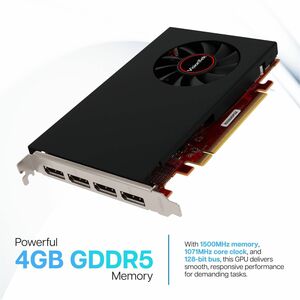 VisionTek AMD Radeon RX 550 Graphic Card - 4 GB GDDR5 - Full-height - 3840 x 2160 - 1.18 GHz Core - 128 bit Bus Width - PC