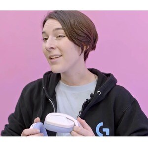 Logitech G G435 Wireless Over-the-head Stereo Gaming Headset - Off White, Lilac - Binaural - Circumaural - 1000 cm - Bluet