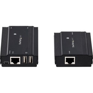 StarTech.com 4 Port USB 2.0 Extender Hub over CAT5e/CAT6 Ethernet Cable (RJ45), 330ft (100m), Metal Housing, USB Extender 