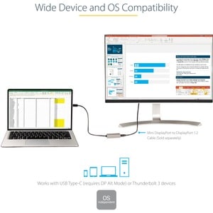 StarTech.com USB C to Mini DisplayPort Adapter, 4K 60Hz USB-C to mDP Adapter Dongle, USB Type-C to Mini DP Video Converter