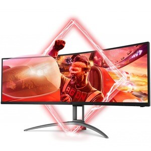 AOC AGON AG493UCX2 49" Class Dual Quad HD (DQHD) Curved Screen Gaming LCD Monitor - 32:9 - Textured Black - 124 cm (48.8")