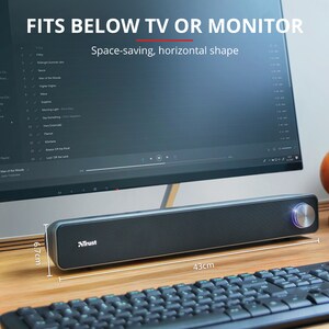 Trust Arys Soundbar-Lautsprecher - 6 W RMS - Schwarz - 100 Hz bis 20 kHz Frequenzgang - USB - 1