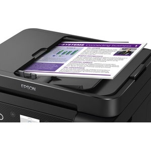 Epson EcoTank ET-3850 Wireless Inkjet Multifunction Printer - Colour - Black - Copier/Printer/Scanner - 33 ppm Mono/20 ppm