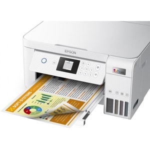 Epson ET-2856 Wireless EcoTank Inkjet Multifunction Printer - Colour - White - Copier/Printer/Scanner - 33 ppm Mono/15 ppm