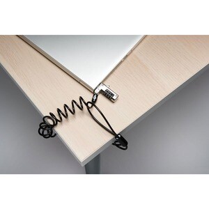 Kensington Slim NanoSaver Portable Combination Lock - 6 ft (1.83 m) Cable - Resettable - 4-digit - Combination Lock - Blac