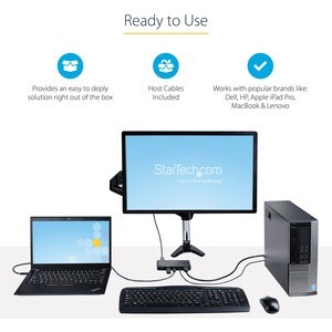 2 Port Hybrid KVM Switch HDMI + USB-A & USB-C, 4K 60Hz HDMI 2.0 Monitor - 2 Computer - 1 Lokaler Benutzer(n) - 3840 x 2160